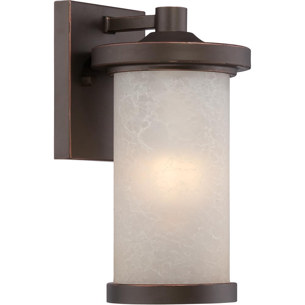 Nuvo Lighting 62/641  Diego - LED Outdoor Small Wall with Satin Amber Glass in Mahogany Bronze Finish
